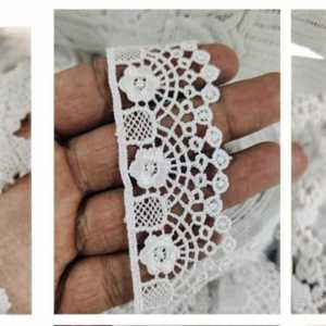 Elegante encaje de algodón con borde de encaje, ideal para vestidos, ribetes de dupatta y prendas de diseñador. - Product Image 2