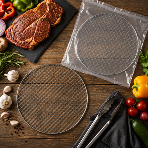 Portable Charcoal <b>BBQ</b> Grill Mesh Stainless Steel Cooking Grate-Easily Cleaned Outdoor Use - Product Image 1