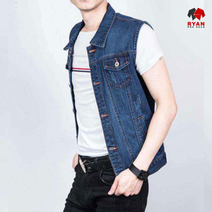Gilet en jean personnalisé Ryan Pro Gear pour hommes, tissu respirant et écologique avec logo personnalisé - Product Image 3