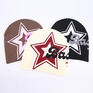 Custom Logo <b>Winter</b> Beanie Hat Blank Unisex Satin Lined Beanie 100% Acrylic Cuff Jacquard Beanies - Product Image 1