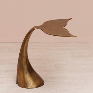 Luxury Seahorse Metal <b>Side</b> <b>Table</b> <b>Black</b> Marble Top Decorative Accent <b>Table</b> Coastal Theme Designer Living Room Furniture trending - Product Image 6