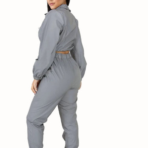 Womens 2 Piece Velour Tracksuit Two Piece Outfits for Women Long Sleeve <b>Zip</b> <b>up</b> <b>Crop</b> Tops Sweatpants Sets Pockets - Product Image 5