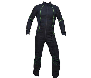 Traje de Buceo Negro Neón Verde con Cremallera, Mono de Manga Larga con Cuello Alto, Traje de Neopreno Cómodo para Deportes, Traje de Paracaidismo - Product Image 1