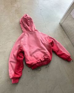 Sweat à capuche oversize en molleton uni unisexe décontracté rose automne à manches régulières en coton tricoté - Product Image 2