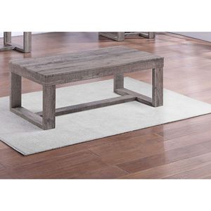 Tavolino da Caffè Contemporaneo in Legno con Finitura Rustica Marrone Grigio Tan per Arredamento Soggiorno - Product Image 1