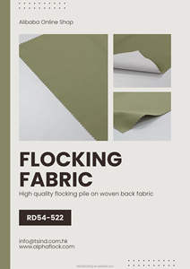 Tissu en rayonne tissé sur mesure, dos en velours floqué W54" RD54-522 Vert - Product Image 2