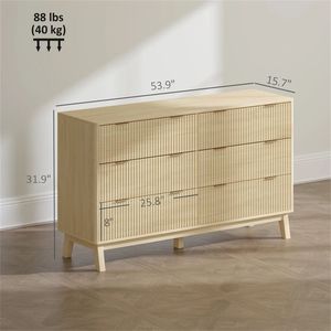 Cómoda de Dormitorio Natural con Almacenamiento para Sala de Estar, para Organización - Product Image 6