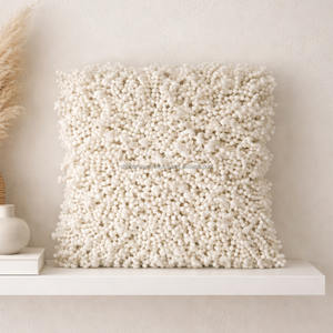 Bohemian Home Decor Cotton Pillow <b>Covers</b> With Zipper 18x18 Moroccan Square <b>Beige</b> Color Pillow <b>Cover</b> Set Boho Pillow <b>Covers</b> - Product Image 4