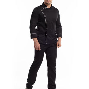 Chaqueta de Chef Profesional de Manga Larga con Doble Botonadura y Cuello Alto, Uniformes de Chef para Hombre - Product Image 3