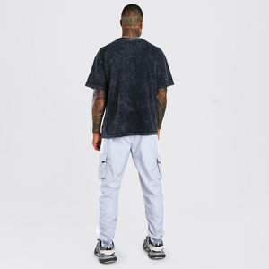 Camiseta de algodón transpirable de corte holgado y regular, lavado ácido vintage, 250 g/m², de peso pesado y extragrande para hombre - Product Image 5