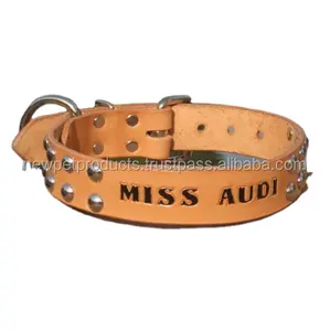Genuine Pet Collar Strong Handmade PU Leather Punk Rivet Spiked Dog Collars With Silver D-Ring Accessories For Playing Pets