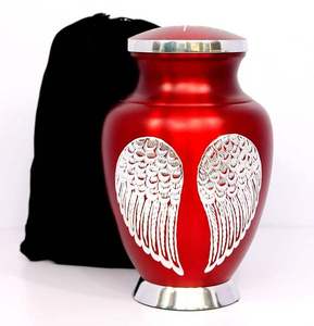 Luxury Round Marbled Metal Cremation Urn Decorative <b>Memorial</b> Vessel for Ashes - Product Image 5