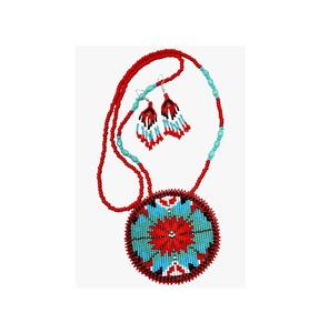 Ensemble élégant de collier et de boucles d'oreilles en perles traditionnelles, conçu pour les événements culturels et festifs - Product Image 1