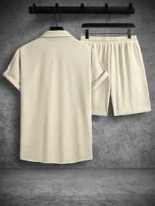 Conjunto de Camiseta y Pantalones Cortos Deportivos para Hombre, Personalizados, Transpirables, de Secado Rápido, de Poliéster/Algodón, Ligeros, para Invierno, Gimnasio - Product Image 4