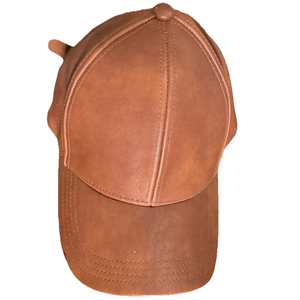 Casquette de baseball vintage en cuir véritable vieilli marron, tendance, de haute qualité, personnalisable, pour hommes et femmes, prix de gros - Product Image 1