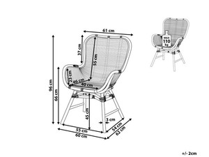 Rattan chair for study desk. Features a high backrest for comfortable and stable <b>seating</b>. Office furniture. - Product Image 2