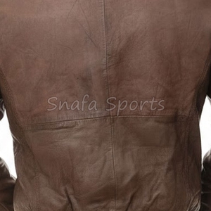 Veste en cuir décontractée pour hommes, logo personnalisé, couleur unie, haute qualité, grandes tailles, en vente - Product Image 5