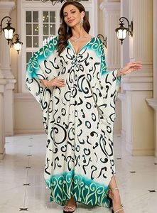 Abaya Elegante para Mujer, Larga hasta el Suelo, con Estampado Abstracto, Manga Larga, Corte Holgado, Vestido Modesto para Primavera/Verano, Uso Diario, Poliéster - Product Image 3