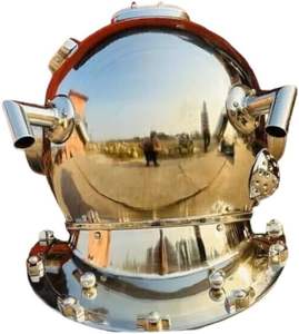 Casco de Buceo Marino SEA DEEP Vintage de Latón, Marca de la Marina de los Estados Unidos, 18 Pulgadas - Product Image 5