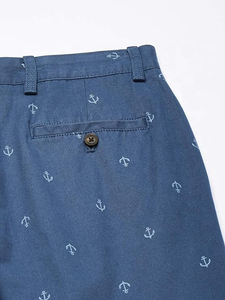 Shorts Bermuda pour Homme, Imprimé Ancre Bleue, Taille Moyenne, Style Décontracté, avec Poches, Fermeture à Boutons, Tissu en Coton Tissé - Product Image 6