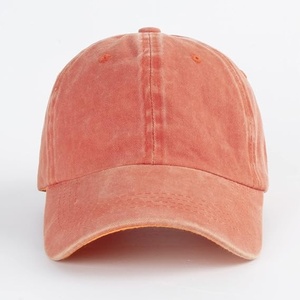 Gorra de Béisbol Coral de 6 Paneles, Ajustable, Unisex, Estilo Casual, Color Sólido, Algodón Lavado, Talla Adulto 56-58CM - Product Image 1