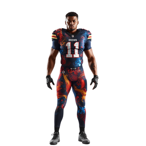 Uniforme de Fútbol Americano Sublimado en Negro, Jersey y Pantalones con Diseño de Flujo de Humo, Conjunto Deportivo - Product Image 2