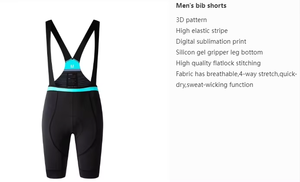 Pantalones Cortos de Ciclismo con Tirantes OEM Pro Road Bike Team, Unisex, Tallas Grandes, Personalizados, de Spandex/Poliéster, Transpirables, de Secado Rápido, Ropa Deportiva al por Mayor - Product Image 2