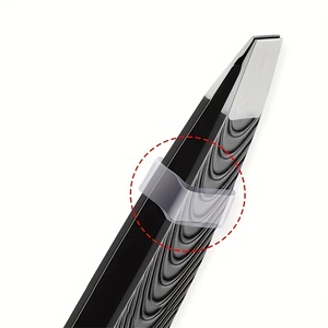 Pince à épiler de précision moderne en acier inoxydable, pointe biseautée, design durable, finition noire et argentée - Product Image 4