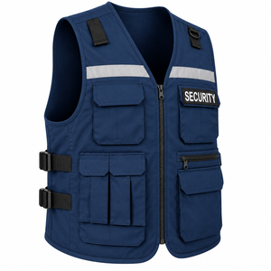 Chaleco de Seguridad Reflectante al por Mayor, Chaleco de Trabajo de Seguridad, Chaleco Táctico con Bolsillos, Chaleco de Guardia Industrial Personalizado de Color Sólido - Product Image 3