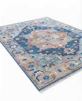Export Quality Traditional Oushak Geometric Wool Rug Handmade Luxury Carpet Wholesale