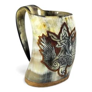 Tazas de cerveza de cuerno premium listas para enviar, tazas y jarras de cuerno natural de vaca/búfalo, impresión de logotipo personalizado, tazas estilo vintage, ¡venta caliente! - Product Image 2