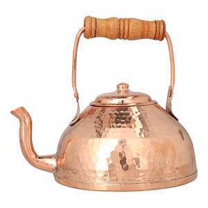 Théière élégante en cuivre de qualité supérieure pour la préparation traditionnelle du thé, avec long bec courbé, poignée décorative en cuivre et couvercle assorti sécurisé - Product Image 4
