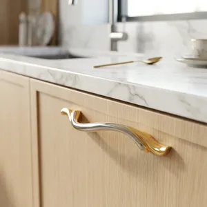 Ak Brass Pure Cabinet Handle Latest Hot Selling Design Silver/Gold Finished Knob and Handle for Kitchen/Cabinet/Furniture - Product Image 2