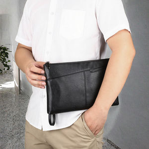 Pochette Homme Décontractée Chic Légère Grande Capacité en Cuir PU Souple Imperméable avec Fermeture Éclair Broderie Style Tendance ISO - Product Image 2