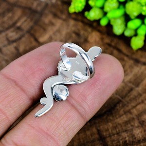 Sonoran Gold Turquoise Snack <b>Ring</b> 925 Sterling <b>Silver</b> <b>Statement</b> <b>Ring</b> Boho Western Style Jewelry - Product Image 2