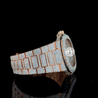 Montre mécanique de luxe en or rose sertie de diamants et de moissanite, mouvement ETA, idéale pour les soirées – Offre spéciale