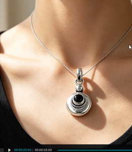 925 Sterling Silver Black Onyx Pendant Elegant and Stylish Charms - Product Image 2