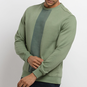 Sweat-shirt à col rond pour homme, couleur contrastée, coupe classique, tricoté, 100% coton, vêtement d'automne - Product Image 2