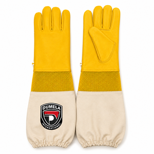 Custom Wholesale High Quality Beekeepers Protective <b>Gloves</b> Outdoor Four Seasons Yellow Breathable Mesh Sheepskin Soft Daily - Product Image 1