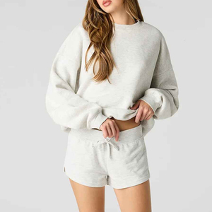 Nouvel ensemble de survêtement décontracté pour femme : short et sweat à capuche en molleton 100 % coton de haute qualité – Vente en gros - Product Image 3