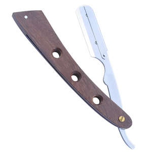 Navaja de Afeitar Profesional de Acero Inoxidable con Mango de Madera Premium para Barbería, Afeitado Masculino, Uso en Casa y Salón, OEM - Product Image 1