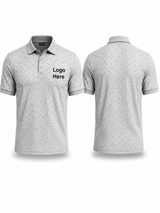 Chemise grise unie à manches courtes pour homme, en polyester/coton tricoté, respirante, style décontracté, avec logo personnalisé brodé sur le devant, OEM - Product Image 1