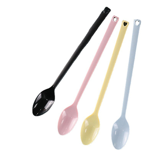 Factory Wholesale Disposable <b>Plastic</b> Coffee Spoons with <b>Mirror</b> Polish Long Handle for Party Use - Product Image 1