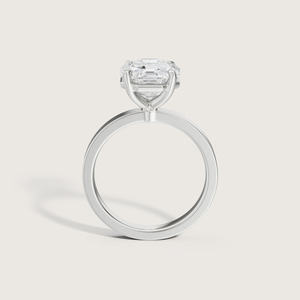 Anillo de Diamante Cultivado en Laboratorio con Corte Octogonal de 2 Quilates, Oro Sólido de 14K, Banda de 2.5MM, Anillo de Compromiso y Boda Solitario para Mujer - Product Image 5