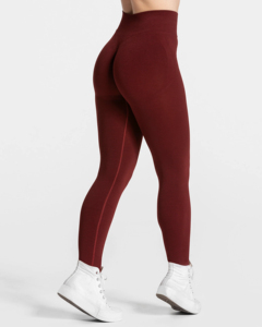 Leggings de Yoga de Cintura Media sin Costuras, Color Sólido, Pantalones Deportivos para Mujer, Cintura Elástica, Material Elástico de Poliéster/Nailon - Product Image 3