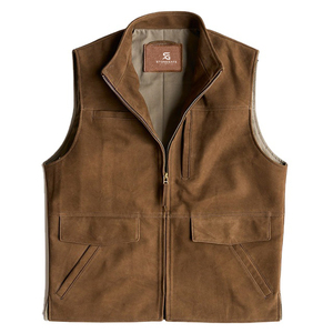 Men's Genuine <b>Leather</b> Vest Wholesale Custom Adults ODM Motorcycle <b>Sleeveless</b> Biker <b>Jacket</b> Premium Vintage Casual Outerwear 2026 - Product Image 1