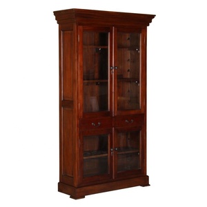 Meubles de cuisine de luxe, armoires modernes avec portes en verre en bois d'acajou véritable, qualité supérieure, prix compétitif. - Product Image 5