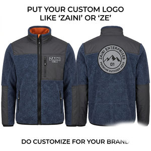 240g Premium Thin Long Fleece <b>Jacket</b> Stand Collar Waterproof Breathable <b>Reflective</b> Quick Dry Front Custom Embroidery Print Men's - Product Image 1