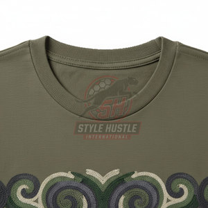 T-shirt décontracté personnalisé en coton 100% brodé, de qualité supérieure, coupe ample, imprimé, pour homme adulte. - Product Image 5