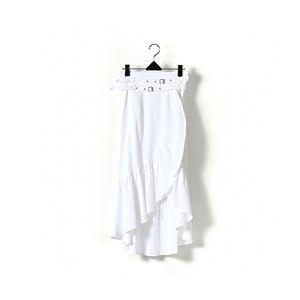 ODM Elegant Styling Sustainable a White <b>Maxi</b> Cotton 50% Belt <b>Skirt</b> - Product Image 6